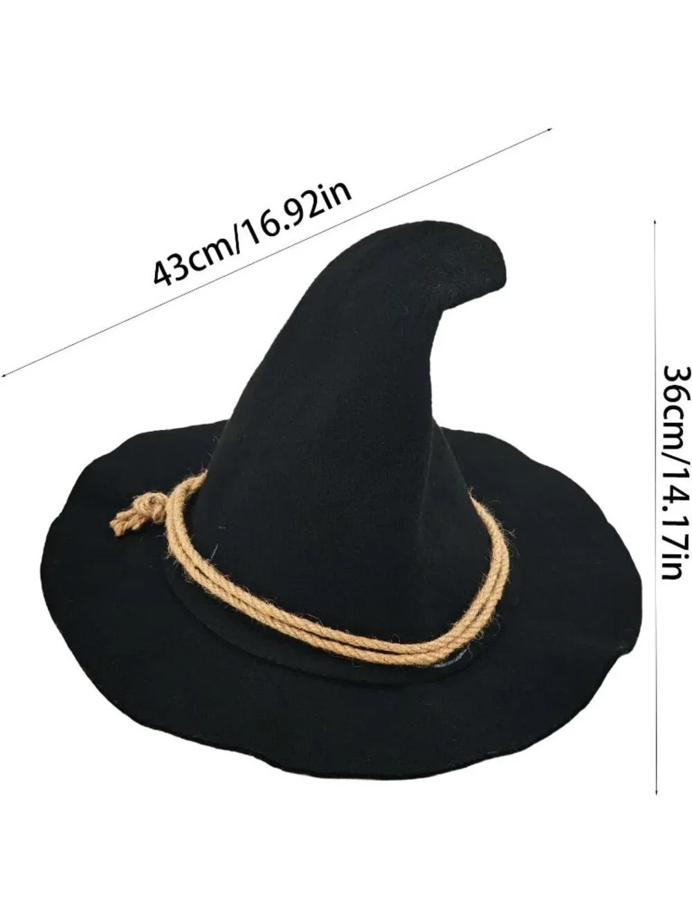 Adult Wizard Black Hat Halloween Costume Pointed Scarecrow Cap For Theme Parties